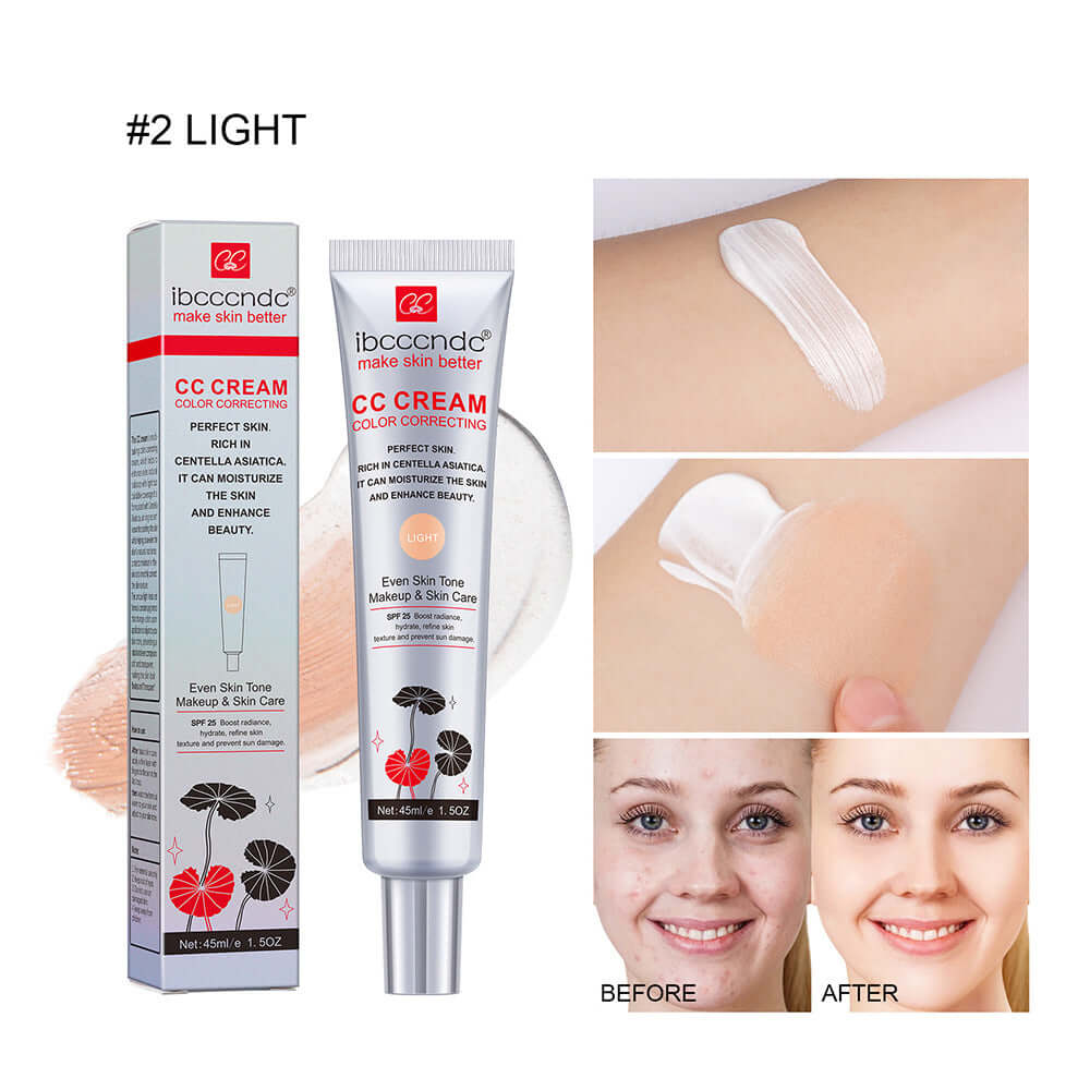 CC cream waterproof anti-sweat packaging and application before and after results demonstration