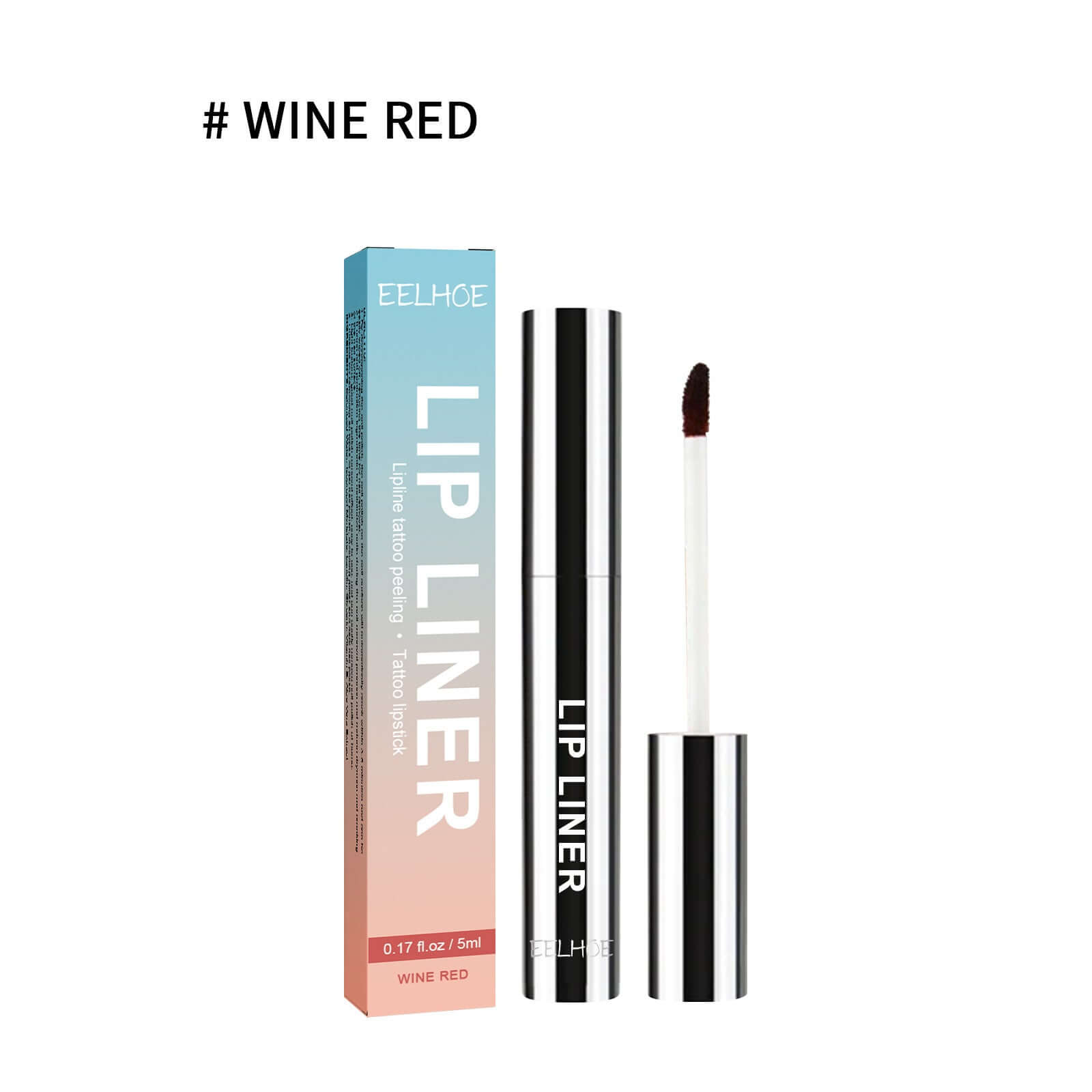 lip liner waterproof EELHOE wine red avec applicateur et emballage élégant