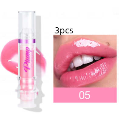 Liquid lipstick légèrement épicé en teinte rose brillante, offrant une brillance intense et un effet volumisateur sur les lèvres.