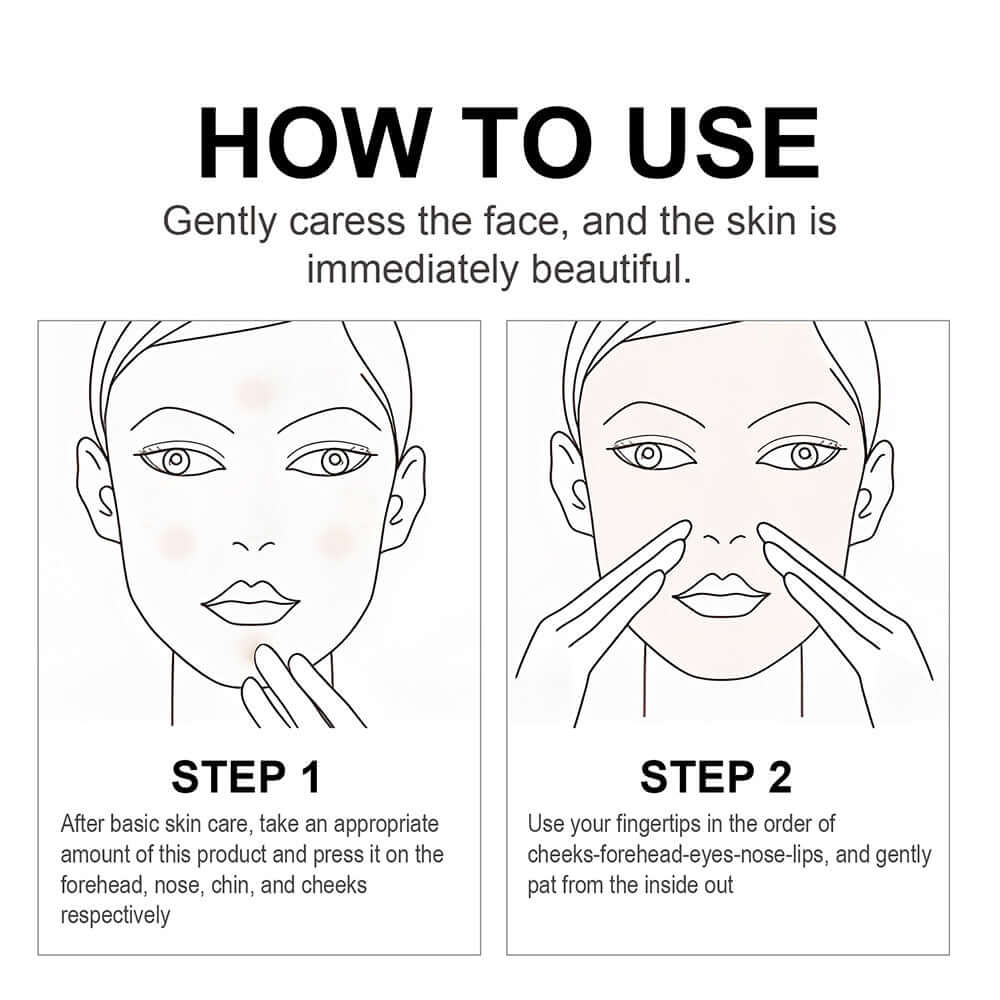 Image showing how to use CC cream waterproof anti-sweat with application steps for perfect skin.