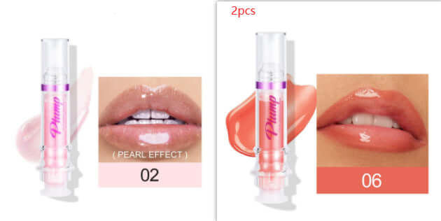 liquid lipstick légèrement épicé - visuel de deux teintes avec effet perlé et brillant sur les lèvres.