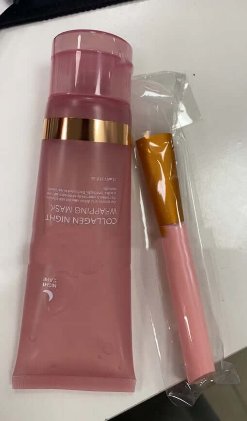 Masque de nuit au collagène norelia beauty avec applicateur, soin réparateur intensif.