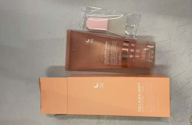 Masque de nuit au collagène norelia beauty avec spatule pour application, soin réparateur intensif.