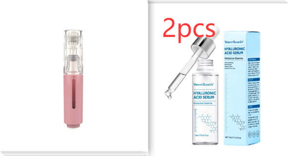 Rouleau de soin des lèvres 3 en 1 et sérum à l'acide hyaluronique en duo pour une hydratation optimale.